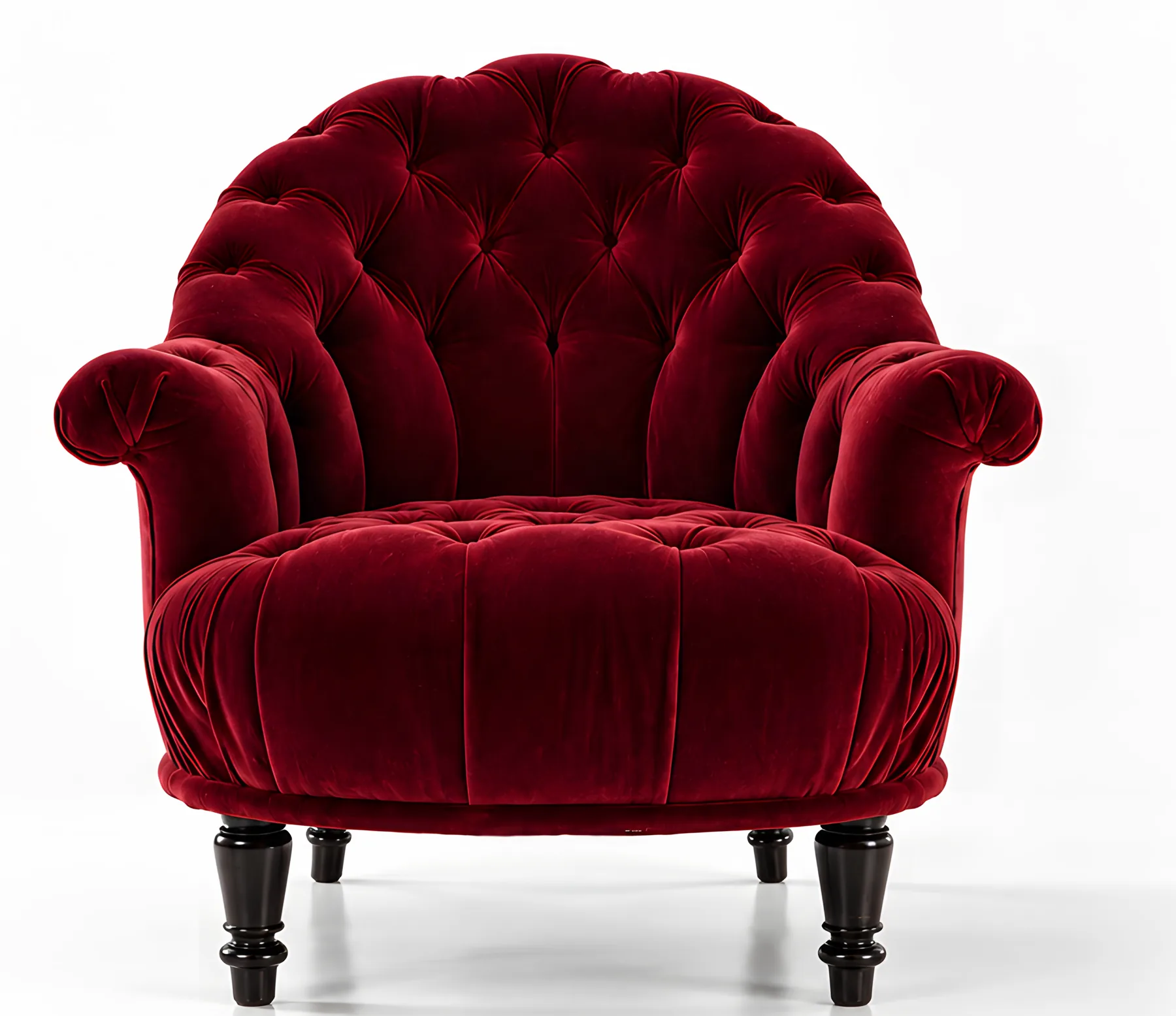 Vareno single sofa in oxblood velvet